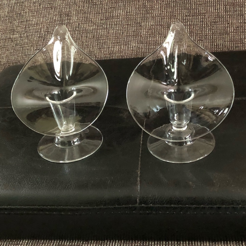NWOT Vintage Glass Dimensions Calla Lily Candlestick Holders